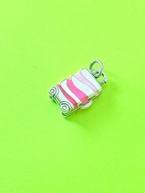 James AveryPink Striped Suitcase Luggage Charm Pendant